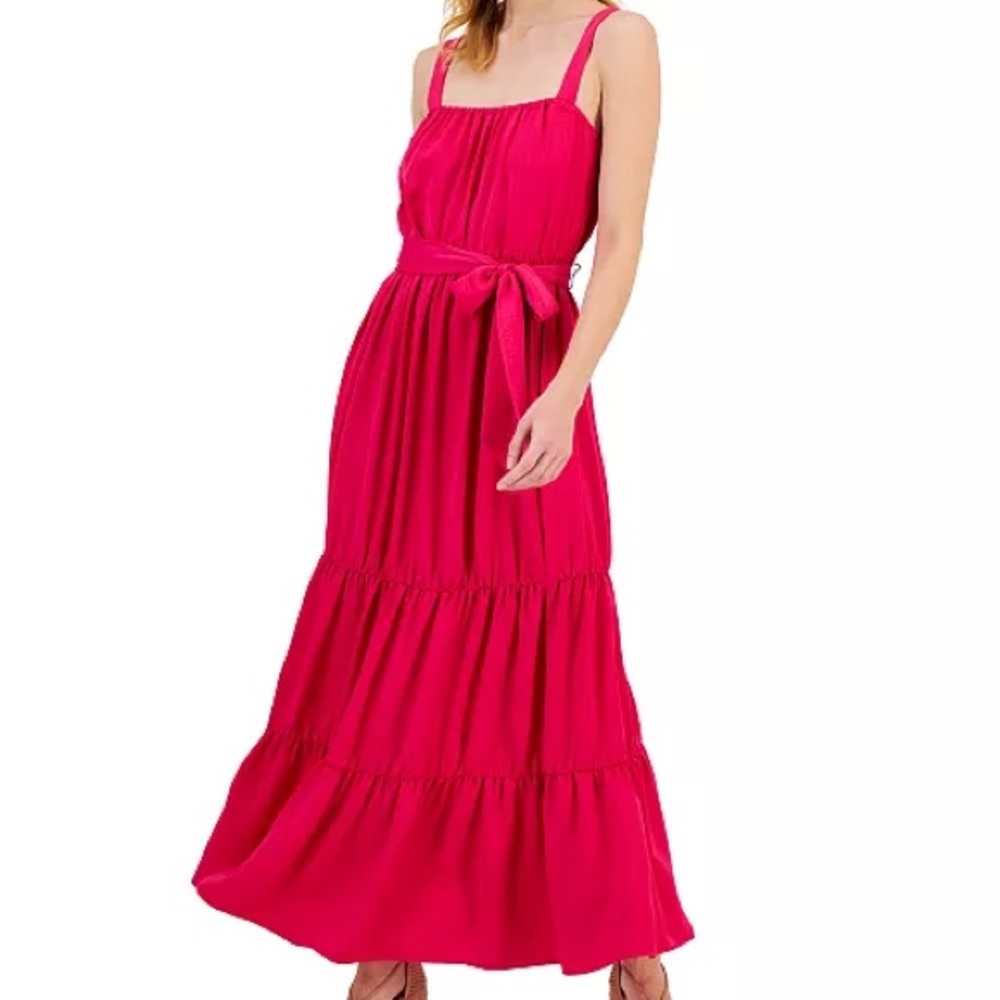 I.N.C. International Concepts Women's Tiered Maxi Dress Magenta Sz M NWT